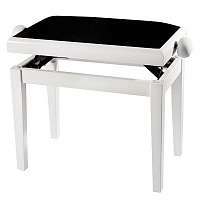 Банкетка для фортепиано White matt / black seat Deluxe GEWA 130020