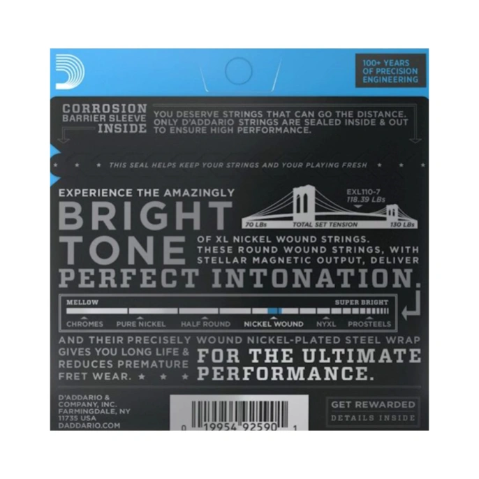 Струны для электрогитары D'Addario EXL110-7 10-59