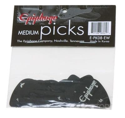 Медиатор Epiphone  EPIPHONE MEDIUM PICKS BLACK 0.8MМ (A002382)