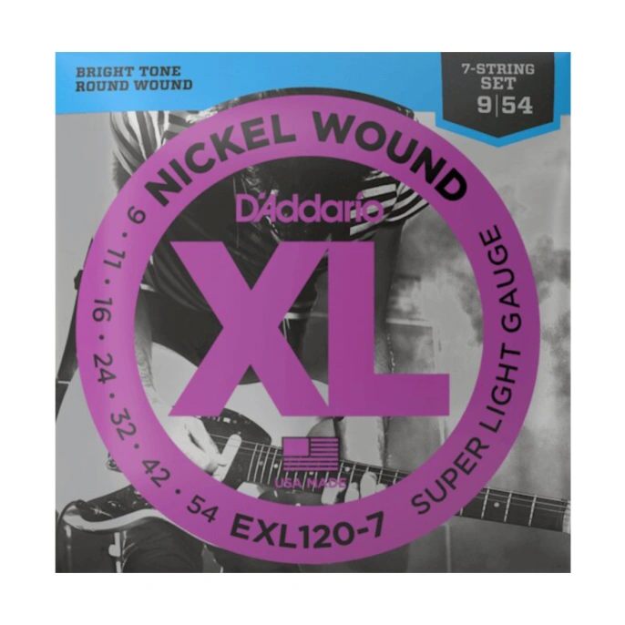 Струны для электрогитары D'Addario EXL120-7 9-54