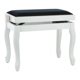 Банкетка для фортепиано White highgloss / black seat Deluxe Gewa 130350