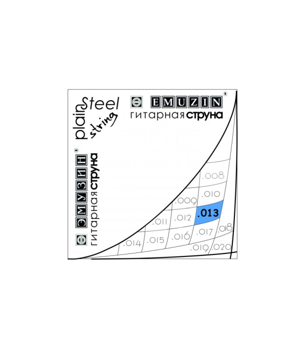 Струна без обмотки Emuzin 013 (сталь)