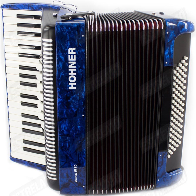 Аккордеон Hohner Bravo III 80 синий (A1644)