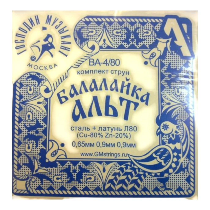 Струны для балалайки секунда ''Господин Музыкант'' BA-4/80