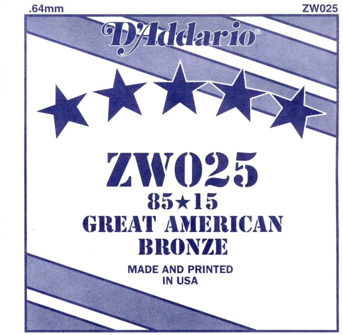 Струна для акустической гитары D’Addario ZW025