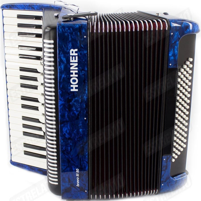 Аккордеон Hohner Bravo III 80 синий (A1644)