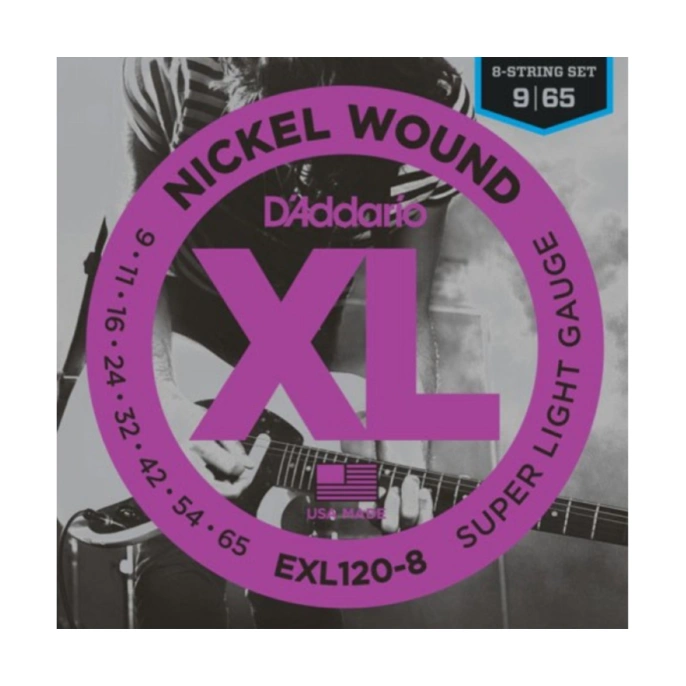 Струны для электрогитары D'Addario EXL120-8 9-65