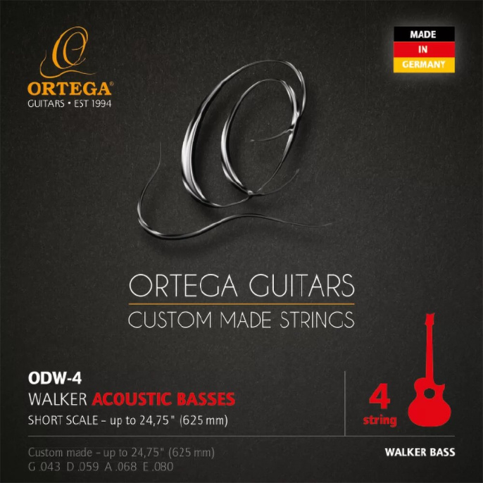 Струны для акустической бас-гитары Ortega ODW-4 43-80