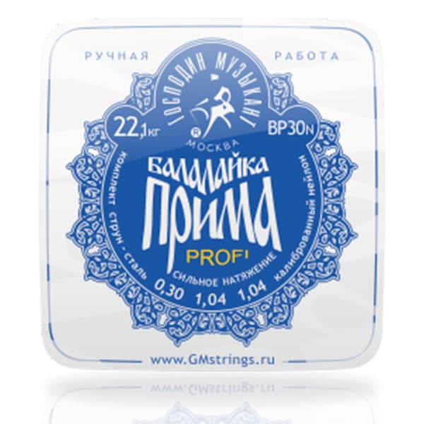 Струны для балалайки прима ''Господин Музыкант'' BP30N