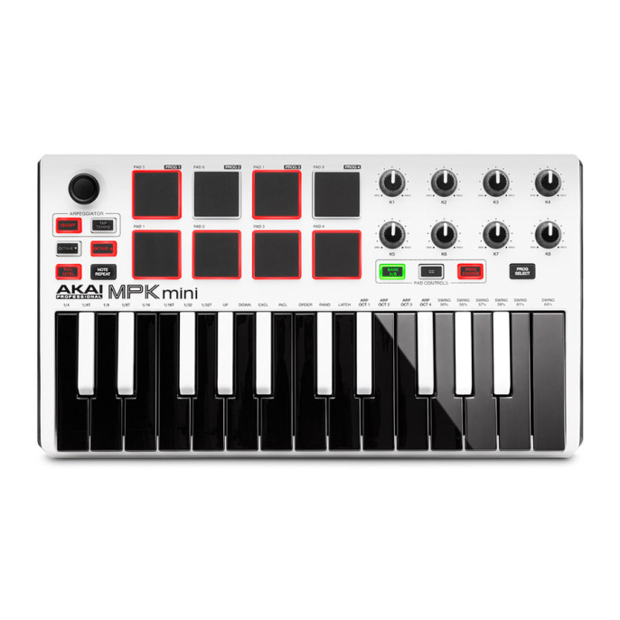 USB/MIDI контроллер Akai Pro MPK Mini MKII LE White