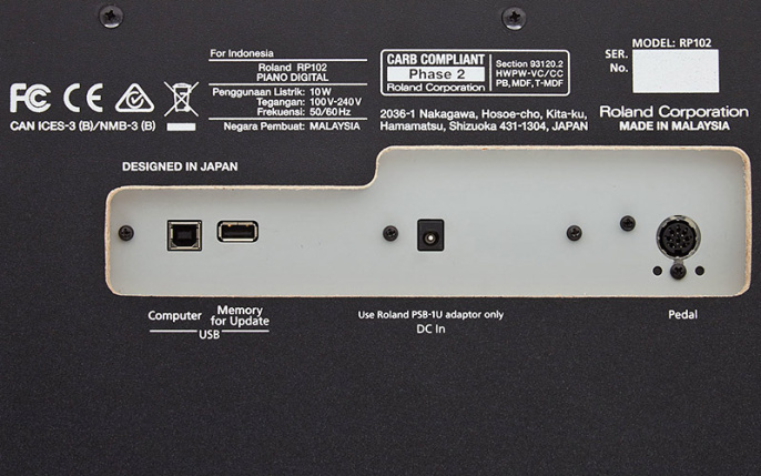 Цифровое пианино Roland RP-102BK