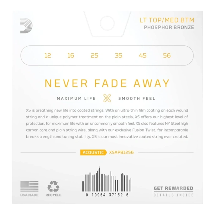 Струны для акустической гитары D'Addario XSAPB1256