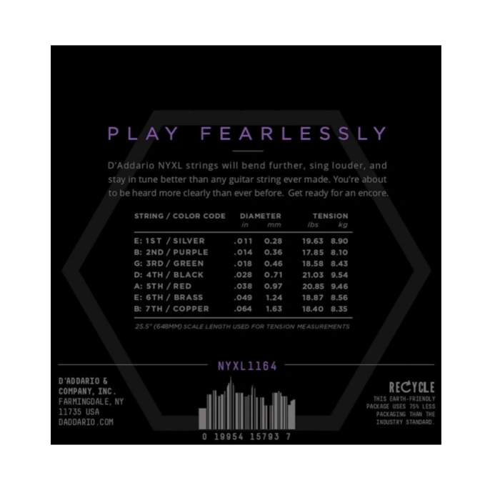 Струны для электрогитары D’Addario NYXL1164