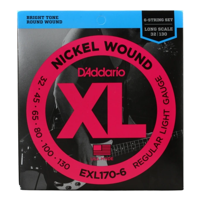 Струны для бас-гитары D'Addario EXL170-6 32-130