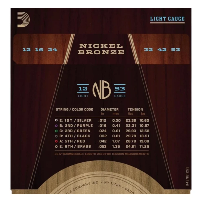 Струны для акустической гитары D'Addario NB1253