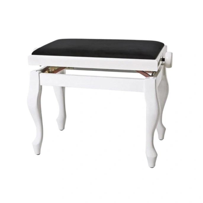 Банкетка для фортепиано White matt / black seat Deluxe GEWA 130340