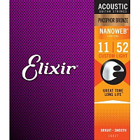 Струны для акустической гитары Elixir 11052 NanoWeb Light