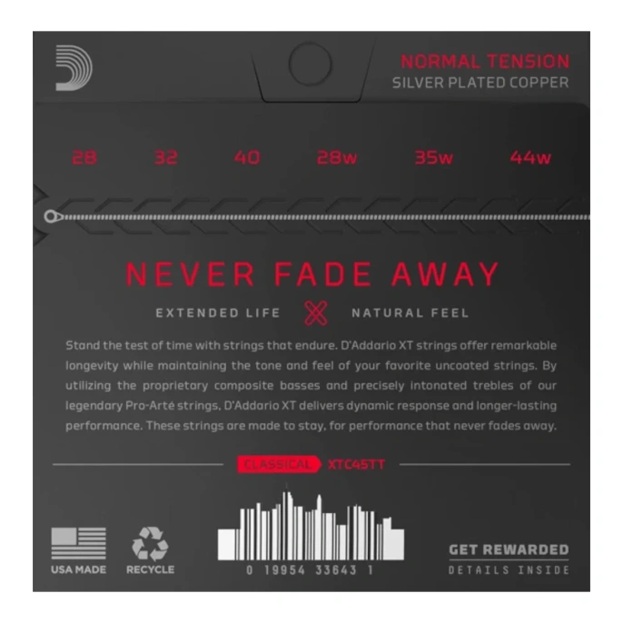 Струны для классической гитары D'addario XTC45TT