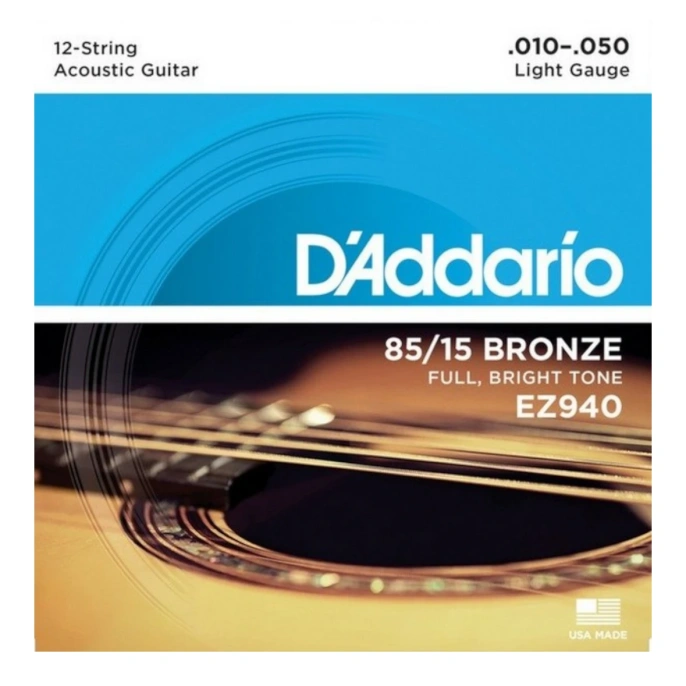 Струны для 12-тиструнной гитары D'Addario EZ940 10-50