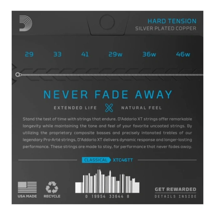 Струны для классической гитары D'addario XTC46TT