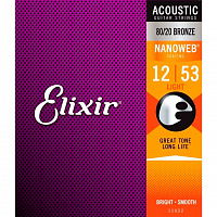 Струны для акустической гитары Elixir 11052 NanoWeb Light