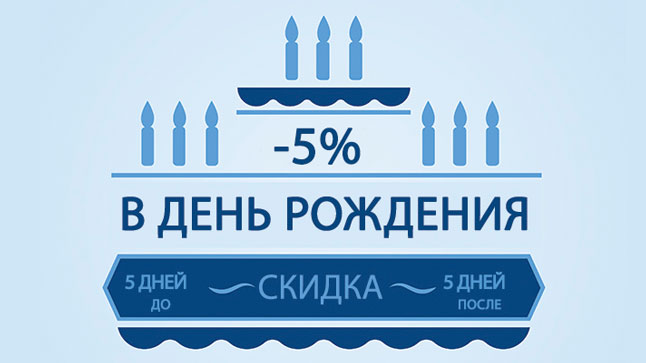 Скидка 5% в День Рождения от магазина МУЗЫКА