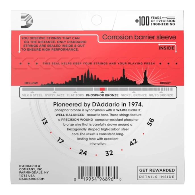 Струны для акустической гитары D'Addario EJ24 13-56