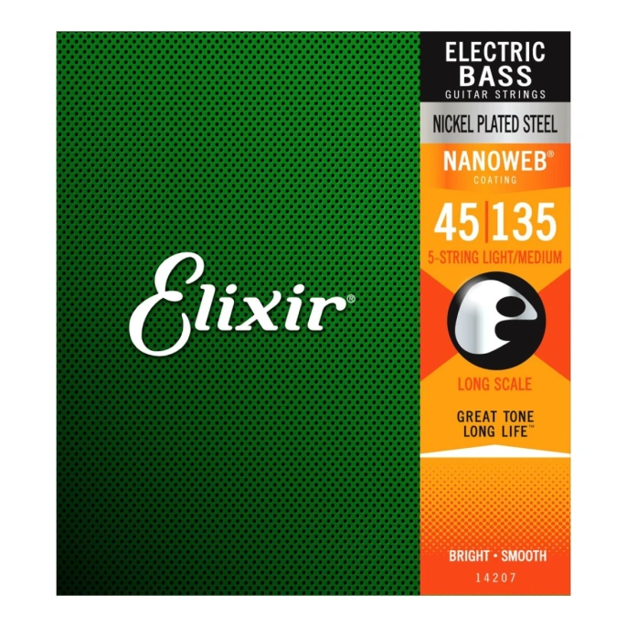 Струны для бас-гитары Elixir 14207 45-135