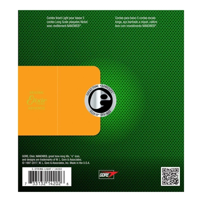 Струны для бас-гитары Elixir 14202 45-130 5-Strings