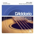 Струны для 12-струнной акустической гитары D’Addario EJ37 12-54