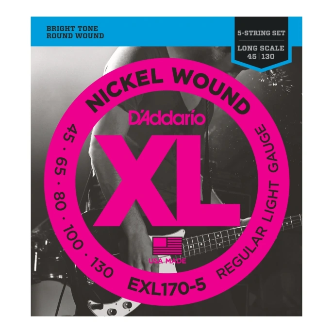 Струны для бас-гитары D'Addario EXL170-5 45-130