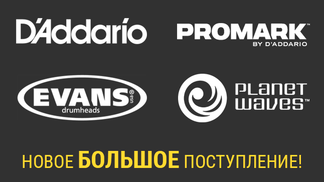 Новинка! Бренд Promark теперь в "Музыке"! И большое поступление продуктов от Planet Waves, Evans и DAddario!